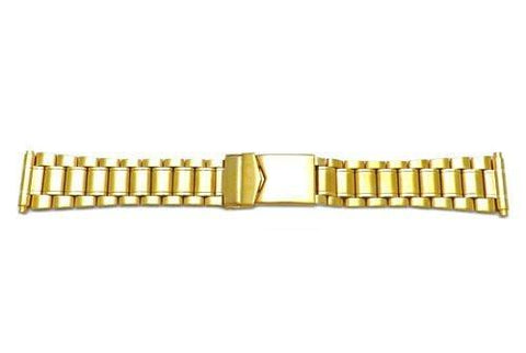 Hadley Roma Men's Gold Tone Brushed and Polished Watch Bracelet Size 18-22mm