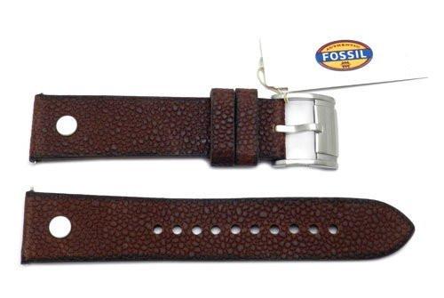 Fossil Dark Brown Soft Pebble Leather 22mm Watch Band