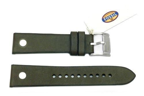 Fossil Olive Genuine Leather 22mm Watch Band