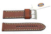 Fossil Tan Genuine Leather 24mm Watch Band With White Stitching