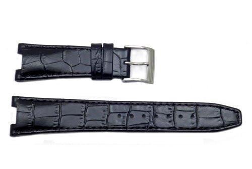 Seiko Coutura Black Textured Calfskin Alligator Grain 20/9mm Watch Strap