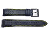 Seiko Black and Yellow Stitching Sportura 21mm Watch Strap