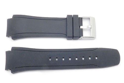 Kenneth Cole Black Rubber 28 20mm Watch Strap KC1612 BLK