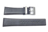 Kenneth Cole Genuine Matte Black Leather Square Tip 24mm Watch Strap