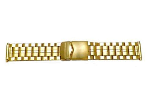 Hadley Roma Mens Brushed And Polished Gold Tone Watch Bracelet