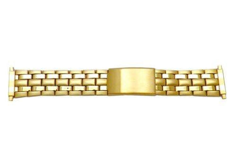 Hadley Roma Mens Brushed And Polished Gold Tone Straight Squeeze Watch Bracelet
