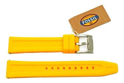 Fossil Yellow Silicone 18mm Watch Band