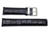 Kenneth Cole Reaction Genuine Leather Black Crocodile Grain Square Tip 22mm Watch Strap