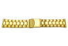 Hadley Roma Gold Tone Solid Wide Metal Link Design Watch Bracelet