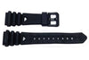 Seiko Black Rubber Tapered Edge With Black Buckle 20mm Watch Strap