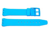 Light Blue Smooth Swatch Style Watch Strap - B-P153