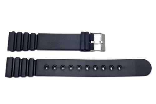 Black Rubber Fit Tag Long Watch Band