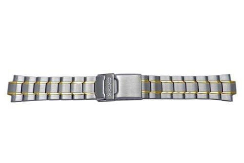 Seiko Dual Tone Fold Over Clasp With Safety Watch Bracelet