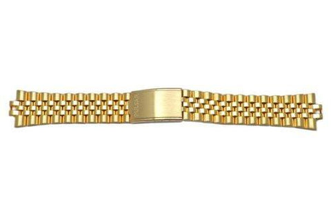 Pulsar Gold Tone Stainless Steel Fold-Over Clasp 20mm Watch Bracelet