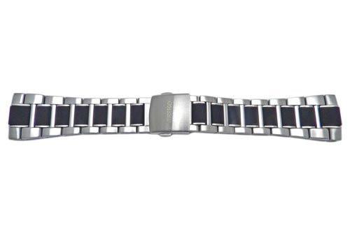 Seiko Velatura Yachting Stainless Steel and Black Resin 26mm Watch Bracelet | Total Watch Repair - 35R6ZB