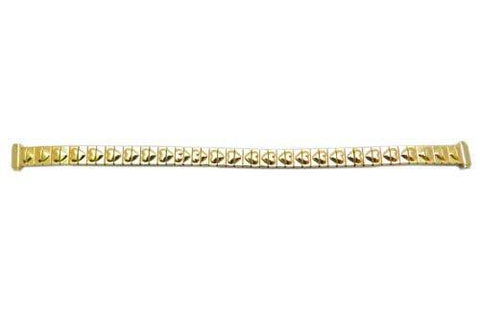 Bandino Ladies Petite Polished Gold Tone Heart Detail 8-10mm Expansion Watch Band
