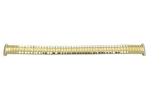 Bandino Ladies Polished Gold Tone Ridged Design 9-14mm Expansion Watch Band