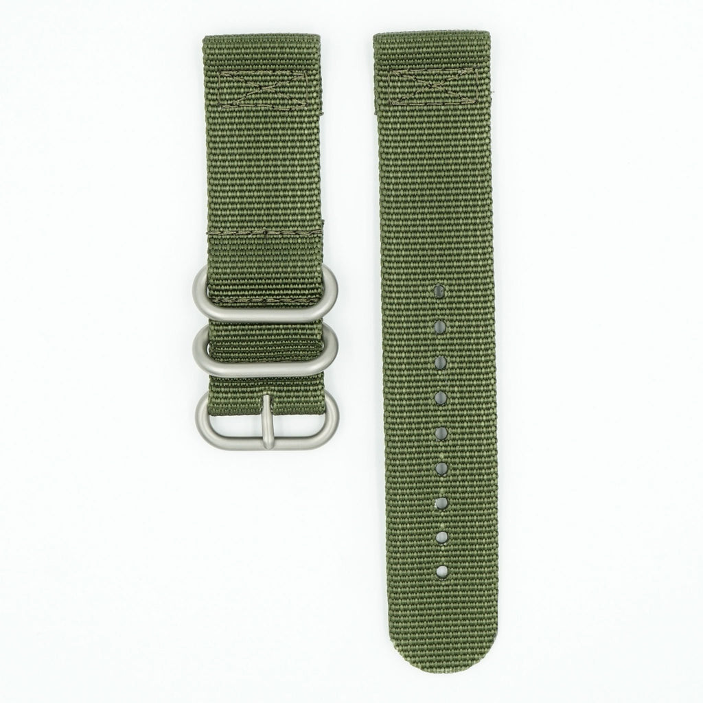 Two Piece Ballistic Nylon Watch Strap Olive Total Watch Repair