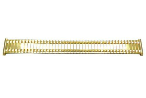 Bandino Polished Gold Tone Pointy Rail Design 18-23mm Expansion Watch Band
