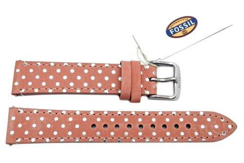 Fossil Pastel Pink Genuine Leather Polka Dot Design 18mm Watch Strap