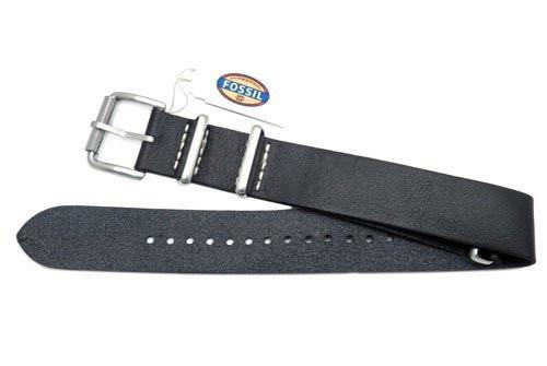 Fossil Defender Series Black Leather 20mm Watch Strap