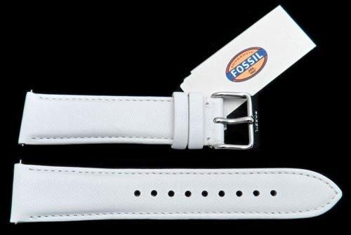 Fossil White Genuine Leather 20mm Watch Strap