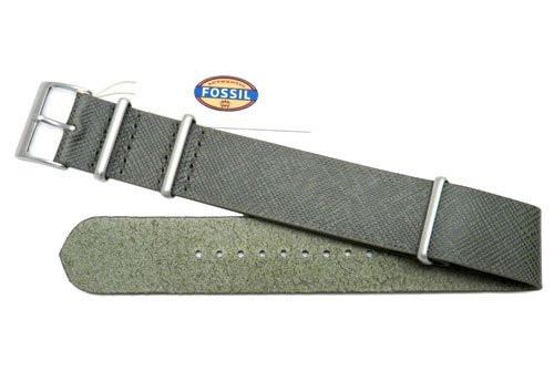 Fossil Olive Saffiano Series Leather 22mm Watch Strap