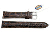 Fossil Genuine Brown Embossed Leather Crocodile Grain 18mm Watch Strap