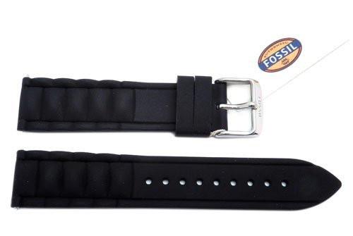Fossil Black Silicone Link Style 20mm Watch Band