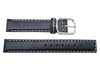 Genuine Coach Black With White Stitching 15mm Leather Watch Band