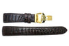 Seiko Genuine Textured Brown Leather Crocodile Grain 22mm Watch Strap