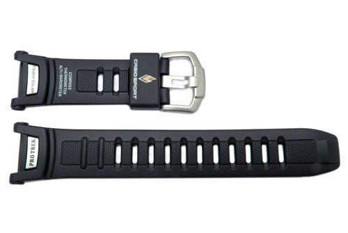 Genuine Casio Sport Protrek Tough Solar Black Resin 25.5 16mm Watch Strap Total Watch Repair 10290980