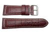 North American Alligator Grain Textured Leather Watch Strap With White Stitch