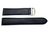 Genuine Wyoming Buffalo Leather Black Remborde Constructed Deployment Watch Strap