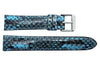 Hadley Roma Genuine Python Glossy Blue Watch Band