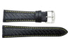 Genuine Citizen Black Leather With Yellow Stitching Carbon Fiber Style 22mm Watch Strap