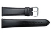 Smooth Black Genuine Leather 22mm Watch Band