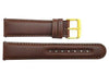 Smooth Brown Genuine Leather 20mm Round Tip Watch Band