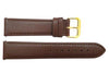 Smooth Brown Genuine Leather 20mm Watch Band