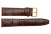 Genuine Leather Brown Textured Crocodile Grain 20mm Watch Band