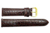 Genuine Leather Brown Semi Gloss Crocodile Grain 20mm Watch Band