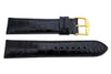 ZRC Genuine Handmade Calfskin Crocodile Grain Black Leather Watch Strap