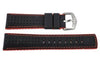 Hirsch Robby - Black And Red Genuine Calfleather And Premium Caoutchouc Watch Strap