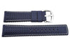 Hirsch Tiger - Blue Genuine Calfleather And Premium Caoutchouc Watch Strap