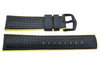 Hirsch Ayrton - Black And Yellow Carbon Structured Genuine Calfleather And Premium Caoutchouc Watch Strap