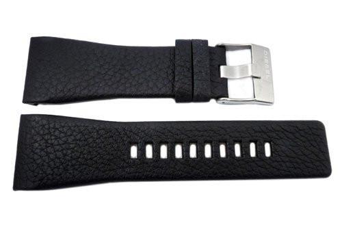 Genuine Diesel Starship Series Black Textured Leather 30mm Watch Band
