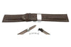 Smooth Waterproof Genuine Leather With Stitching Double Fold-Over Buckle Watch Band image