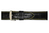 Hadley Roma Black Genuine Alligator With Yellow Contrast Stitching Band