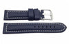 Heavy Padded Smooth White Stitched Waterproof Leather Watch Band image