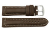 Heavy Padded Smooth White Stitched Leather Long Watch Strap image
